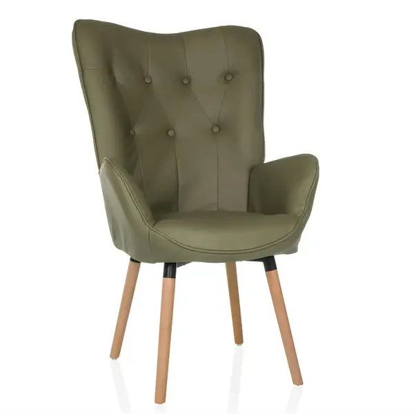 MID.YOU KŘESLO UŠÁK, textil, zelená