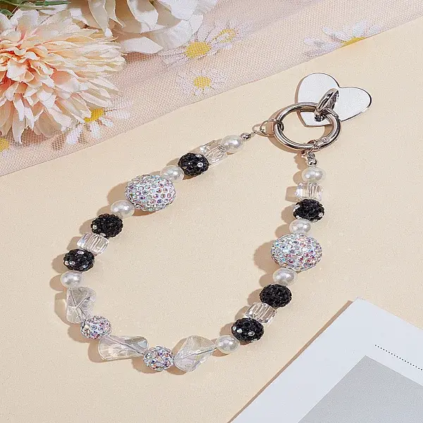 1Pc Alloy & Acrylic Bead Mobile Straps for Women