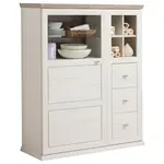 Hom`in VITRÍNA, šedá, bílá, 110/134,2/42,5 cm