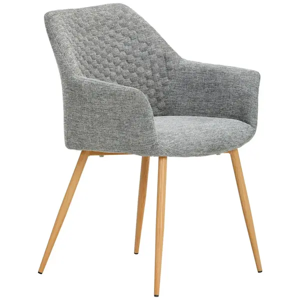 Livetastic ŽIDLE S PODRUČKAMI, železo, tkaná látka, šedá, barvy dubu