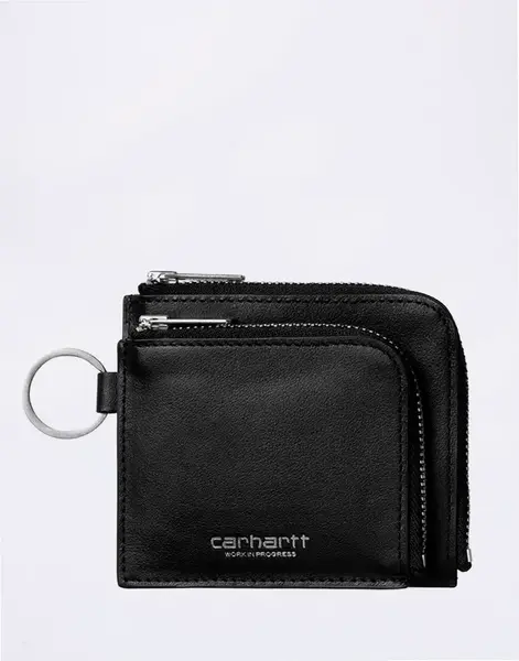 Carhartt WIP Double Vegas Zip Wallet Black/Silver