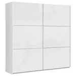 home24 SKŘÍŇ S POSUVNÝMI DVEŘMI, bílá, vysoce lesklá bílá, 200,1/209,7/61,2 cm