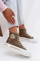 Dámske tenisky na platforme s leopardím vzorom
