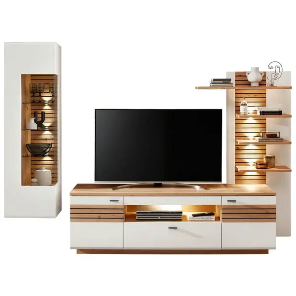 Hom`in OBÝVACÍ STĚNA černá, bílá, dub artisan