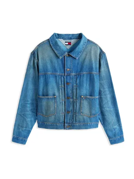 Tommy Jeans Prechodná bunda  modrá denim