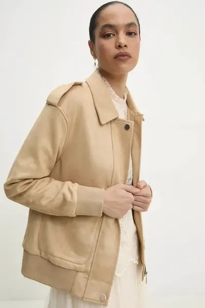 Bunda Answear.LAB dámská, béžová barva, přechodná