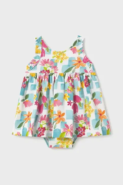 Kojenecké šaty Mayoral modrá barva, mini, áčková, 1925