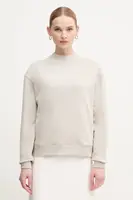 Bavlněná mikina Calvin Klein dámská, béžová barva, s potiskem, K20K205450