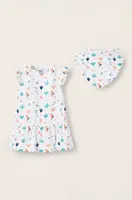 Dětské bavlněné šaty zippy bílá barva, mini