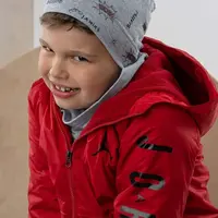Dětská čepice Jamiks LEXUS šedá barva, z tenké pleteniny