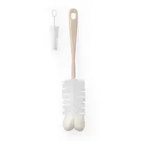 BABYONO Kartáč na kojenecké lahve s mini kartáčkem Beige