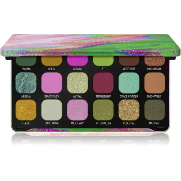 Revolution Forever Flawless paleta očních stínů odstín Astro Nova Green 18x1.1 g