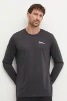 Sportovní tričko s dlouhým rukávem Jack Wolfskin Vonnan černá barva, hladký, A60291