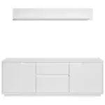 Carryhome KOMODA POD TELEVIZI, bílá, 169/60/38 cm