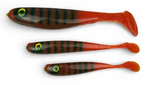 Yaccuza gumová nástraha hand made killer airbrush uv red motor oil stripes - 10 cm 8 g 3 ks