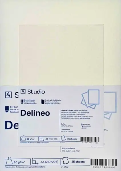Kreslicí papír Delineo 90g 30x40cm, 25 listů