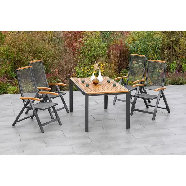 Gardenson ZAHRADNÍ STŮL, dřevo, kov, 150-200/90	90/75 cm