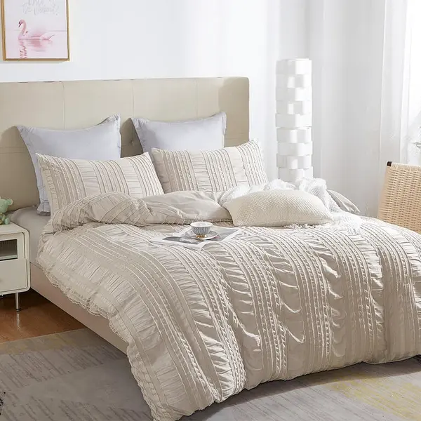 Ložní povlečení z krepového mikrovlákna NELLA smetanová