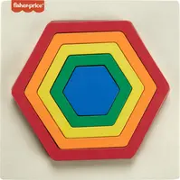 Dřevěná duhová vkládačka - šestiúhelník