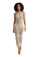 Guess pruhované midi šaty bez rukávov