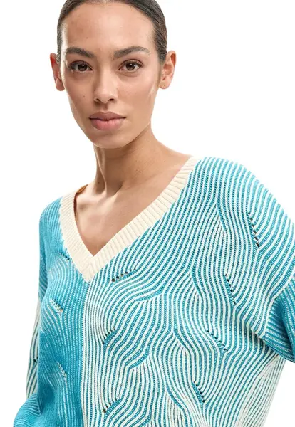 Desigual dámský svetr s výstřihem do V