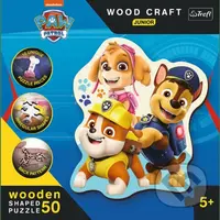 Trefl Drevené puzzle Junior 50 - Veselá Labková Patrola / Viacom PAW Patrol Mix 70% - puzzle z kategorie Maxi dílky
