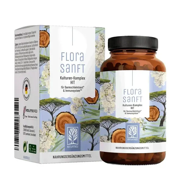 Naturtreu Črevná flóra - Komplex bakteriálnych kultúr a funkčnej vlákniny, 60 kapsúl