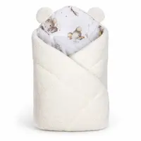 Baby Nellys Beránková zavinovačka bavlna/beránek, boucle - Malá myška, smetana