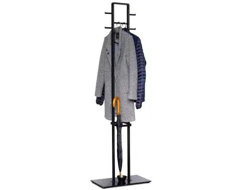 stojací vešiak na šaty a dáždnik Amber, čierny%