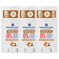 DERMAFLORA tuhý dezodorant s ARGANOVÝM OLEJOM A MEDOM 3ks