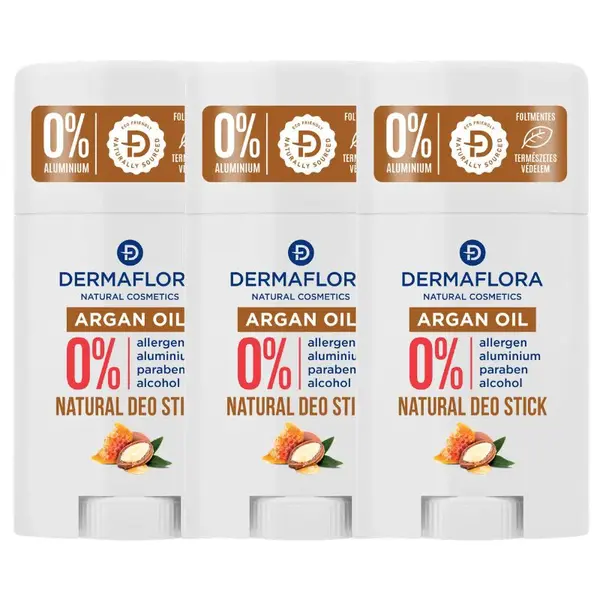 DERMAFLORA tuhý dezodorant s ARGANOVÝM OLEJOM A MEDOM 3ks