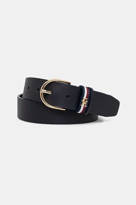 Kožený pásek Tommy Hilfiger dámský, tmavomodrá barva, AW0AW16835