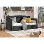 MID.YOU VÝSUVNÁ POSTEL, 90/200 cm, černá