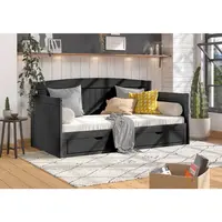 MID.YOU VÝSUVNÁ POSTEL, 90/200 cm, černá