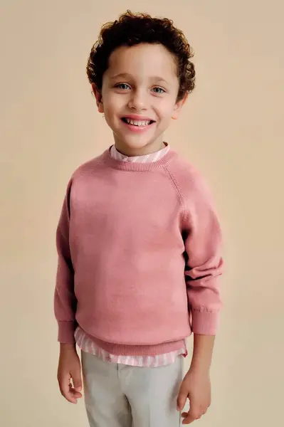 Dětský svetr s příměsí vlny Mayoral růžová barva, lehký, 311