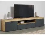 Široká TV skrinka Tyler 230 cm, antracit/dub evoke%