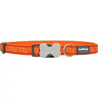Nylonový obojok Red dingo hypno oranžový, Veľkosť: XS