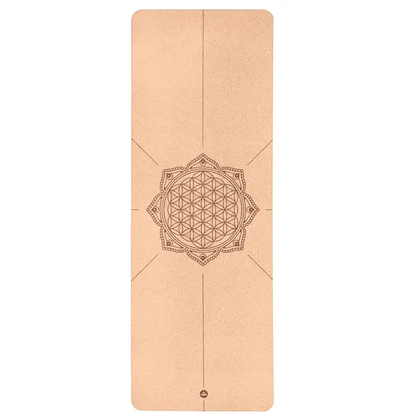 Bodhi PHOENIX Yoga Cork mat KVET ŽIVOTA joga korková podložka 185 x 66 cm x 4 mm