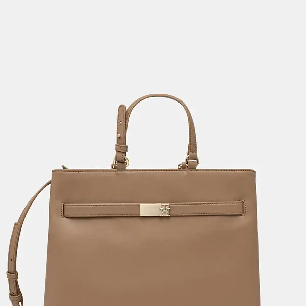 Kabelka Tommy Hilfiger béžová farba, AW0AW17211