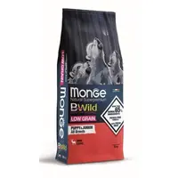 MONGE BWild Low Grain Puppy & Junior 12kg kompletné krmivo pre šteňatá všetkých plemien s jelením mäsom so znížením obsahom obilnín