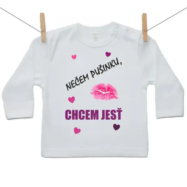 Boodyy Tričko s dlhým rukávom Nečem pusinku, chcem jesť 140 (9-10 rokov)