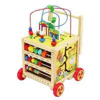 Chodítko edukačné a kocka edukačná drevená 48x34x33cm KRUZZEL WB15128