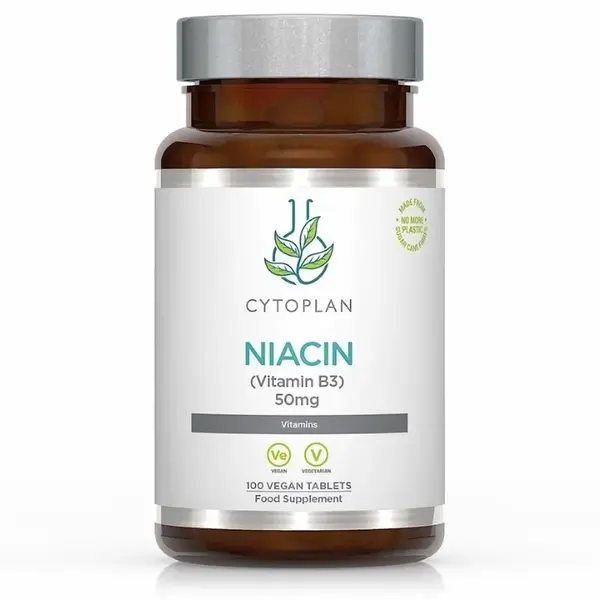 Cytoplan Niacin - Vitamín B3 (niacínamid), 50 mg, 100 vegan tablet