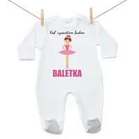 Boodyy Overal Keď vyrastiem budem baletka 68 (3-6 mesiacov)