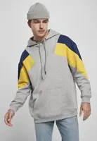 Oversize 3-Tone Hoody gray/honey/dark blue