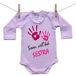 Boodyy Ružové Body s dlhým rukávom Som veľká sestra 92 (18-24 mesiacov)