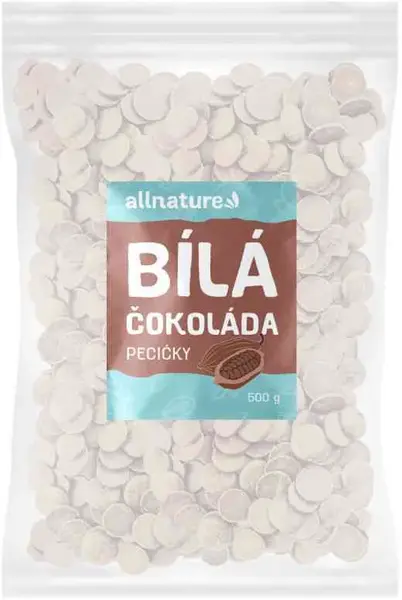Allnature Biela čokoláda lupienky