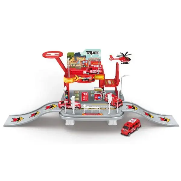 Hasičská stanice s auty 65x19x24,5 cm