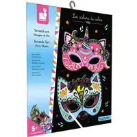 Janod Atelier vyškrabávací obrázky Party Masky Sada Mini 5+