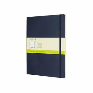 Zápisník Moleskine - mäkké dosky XL, čistý, modrý